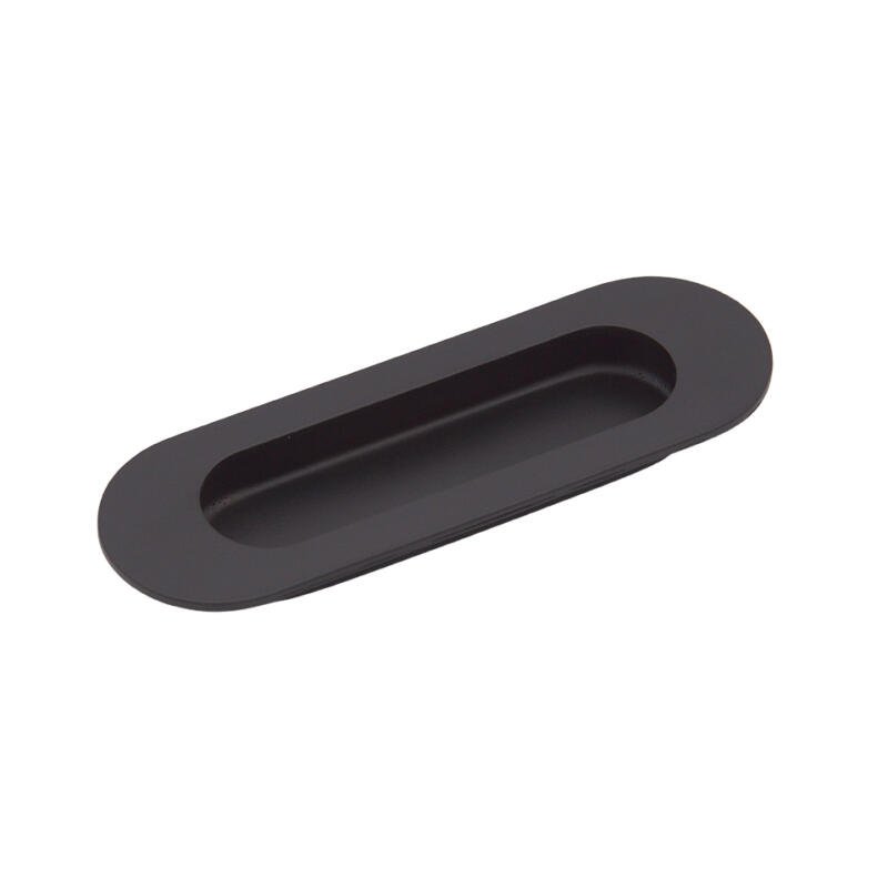 Poignée porte coulissante ovale en inox noir mat 120x40mm