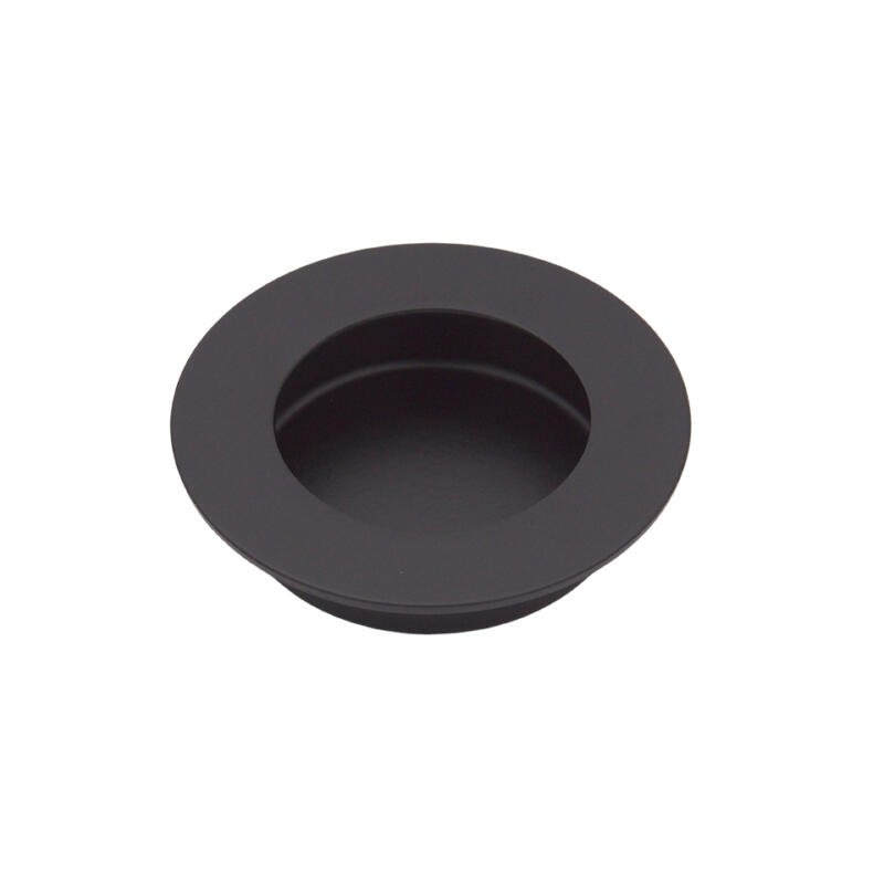 Poignée porte coulissante ronde en inox noir mat D65mm